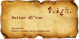 Volter Áron névjegykártya